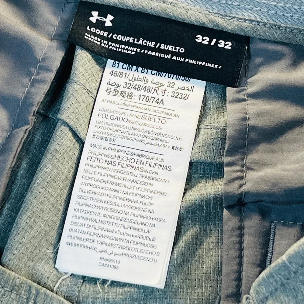 Under Armour Mens Match Play Golf Pants Grey Heather Loose Fit 32x32 Tapered Leg